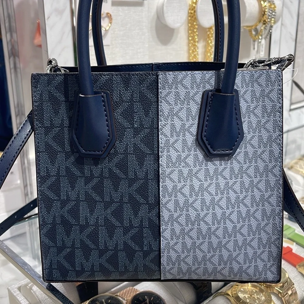 Michael Kors Blue and Black Women's Bag